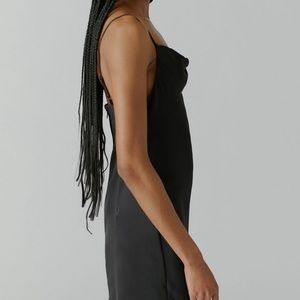 Urban Outfitters Mallory cowl neck slip dress black